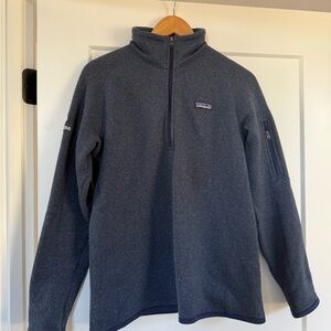 PATAGONIA Navy Blue Quarter-Zip Pullover, Snowmass Aspen Colorado, Large